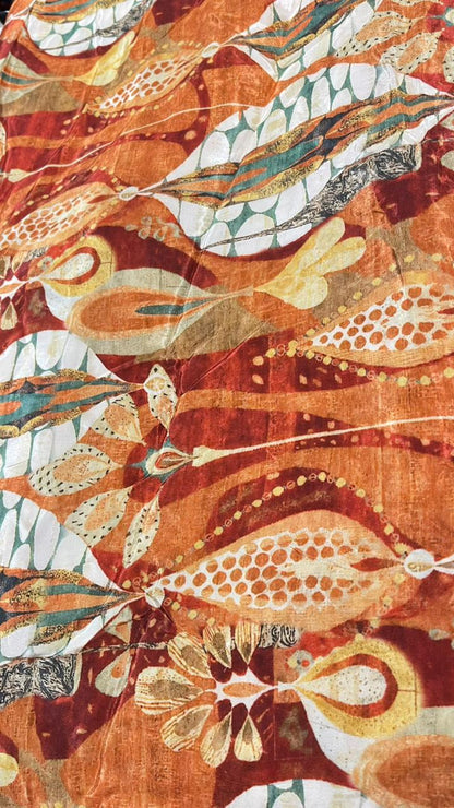 Muslin Crape Digital Printed Fabric