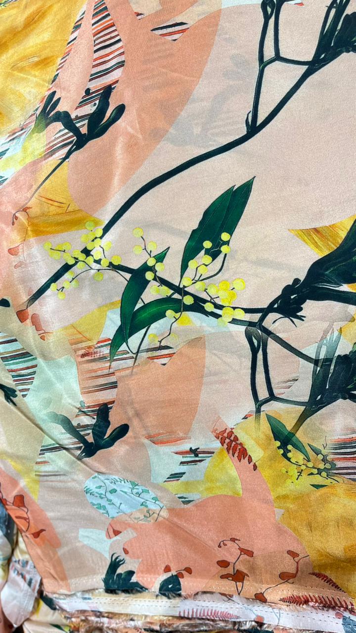 Muslin Crape Digital Printed Fabric